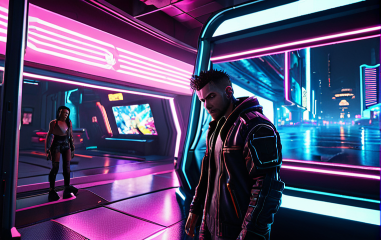 **

A gamer intensely focused on a Cyberpunk 2077 scene with highly realistic ray tracing, showcasing detailed neon lights and reflections in a futuristic city. The scene should emphasize the immersion and visual fidelity enabled by advanced graphics technology.

**