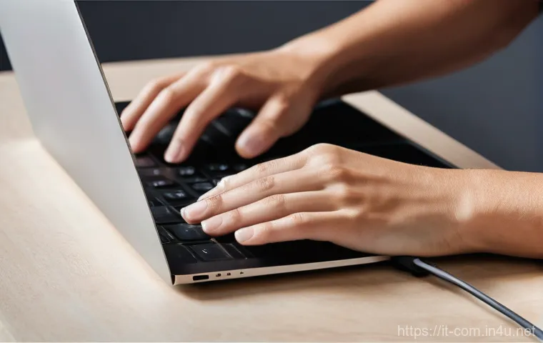 USB 3 0과 USB C 포트의 차이 - **Prompt 1: The Effortless Connection**
    "A close-up, high-angle shot of a young adult's hands, s...