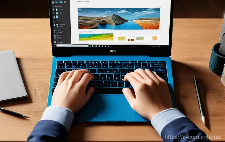 사무용 노트북과 게이밍 노트북 비교 - **Prompt 2: Immersive Gaming Powerhouse**
    "A powerful, dark-colored gaming laptop with aggressiv...