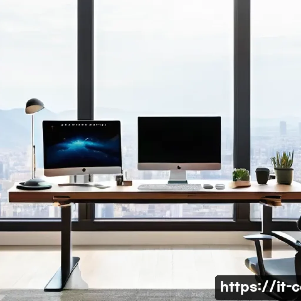 작업용 데스크톱 PC 추천 - **Prompt 1: "The Productive Professional's Desk"**
    A modern, well-lit office desk setup featurin...