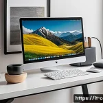 USB 허브와 독의 차이 - A modern Italian home office setup featuring a sleek desk with a compact USB hub connected to a lapt...