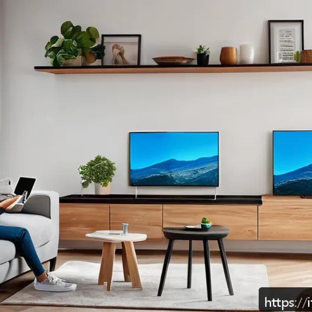 Wi Fi 6와 Wi Fi 5의 차이점 - A modern Italian family home interior showing multiple devices connected simultaneously to a sleek W...