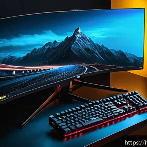 메모리 오버클럭 가이드 - A modern PC workspace featuring a high-end gaming desktop with RGB-lit DDR5 RAM sticks visible throu...