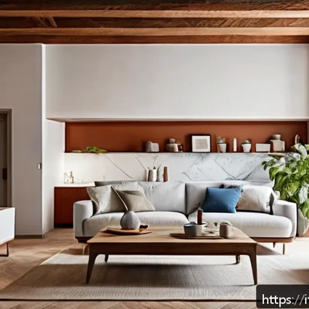 컴퓨터 네트워크 속도 향상 방법 - A modern Italian living room with a centrally positioned Wi-Fi router placed high on a stylish woode...